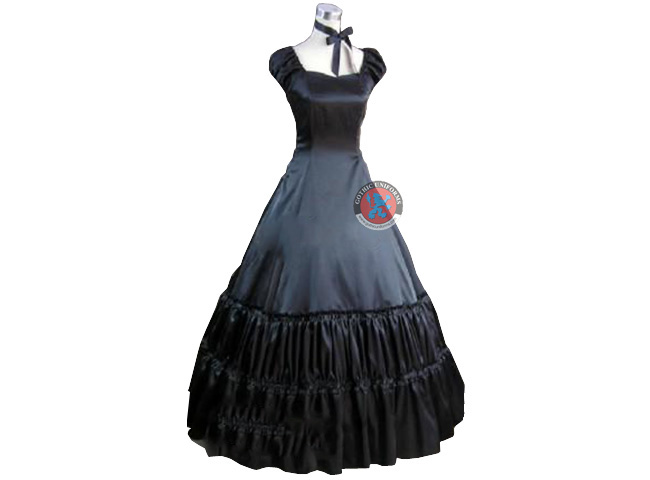  Two Piece Vintage Black Gothic Victorian Lolita Ball Gown