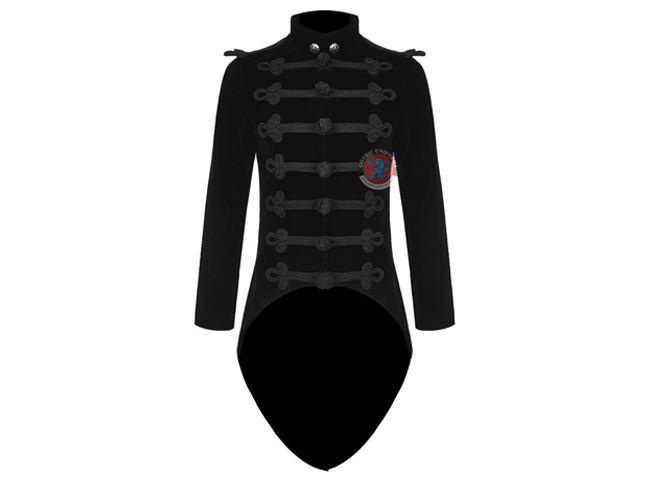 Gothic Punk Men Tail coat Black Velvet Goth Steampunk Victorian Aristocrat Solid Handmade