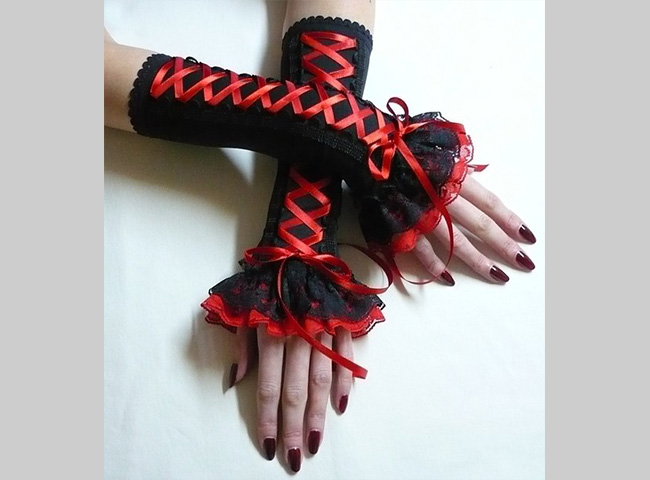 Carnival in Venice, Gothic gloves with Lace