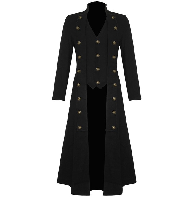 Mens Steampunk Military Trench Coat