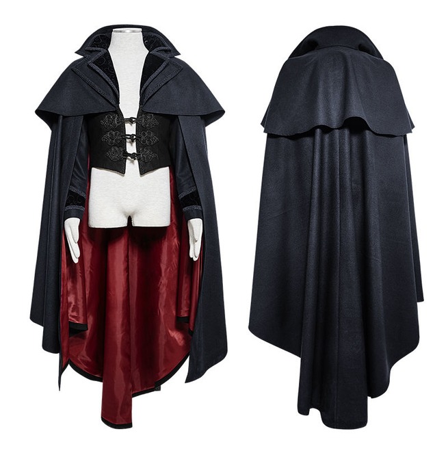 Men Punk Dracula Cloak Coat Gothic 