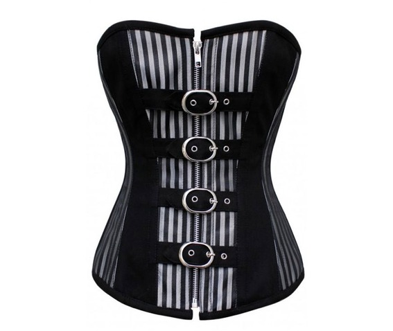Striped Black White Gothic Corset S Xxl 