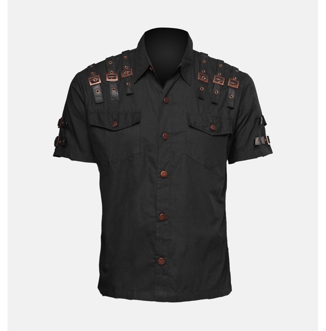 Gothic Steampunk Officer Short Sleeve Shirt