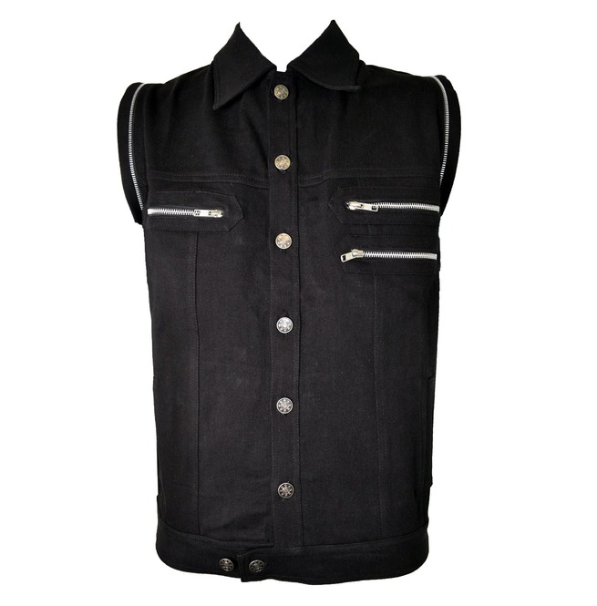Men Poizen Industries Vest Gothic Black Goth Emo Punk Shirt Vest