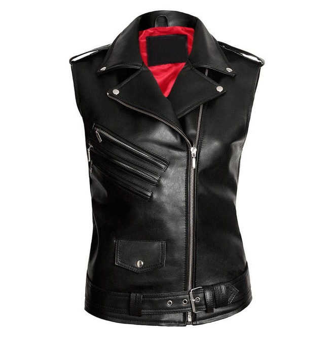 Punk Stylish Band 100% Pu Vest Unisex Gothic Core Leather Vest
