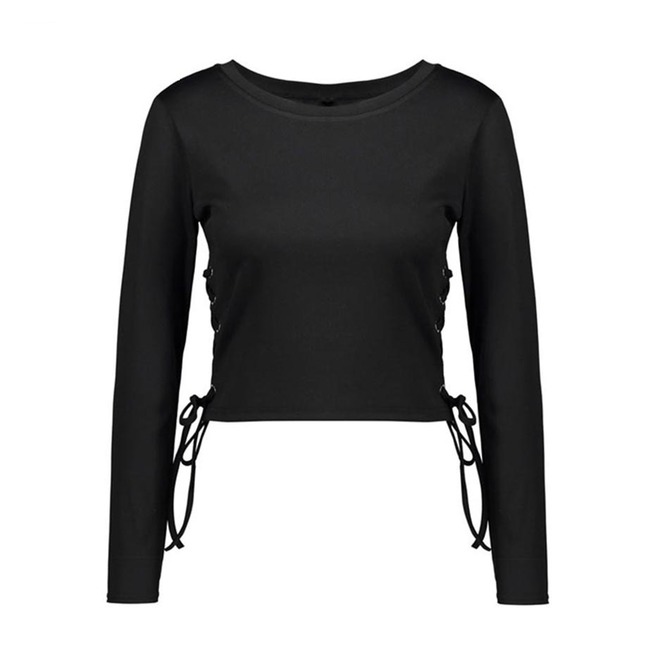  Women Dark Forest Long Sleeve Side Lace Up Gothic Shirt