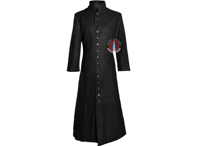 Preacherman Wool Black gothic wool coat