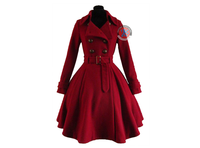 Red Ladies Gothic Winter Coat