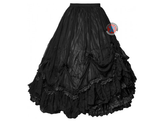 Ruffled Tiered Sinister Skirt 504 Black
