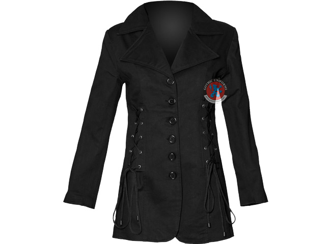 Shine Black cotton jacket for women
