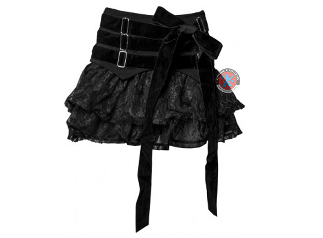 Sinister Miniskirt 638 Black Large Bow