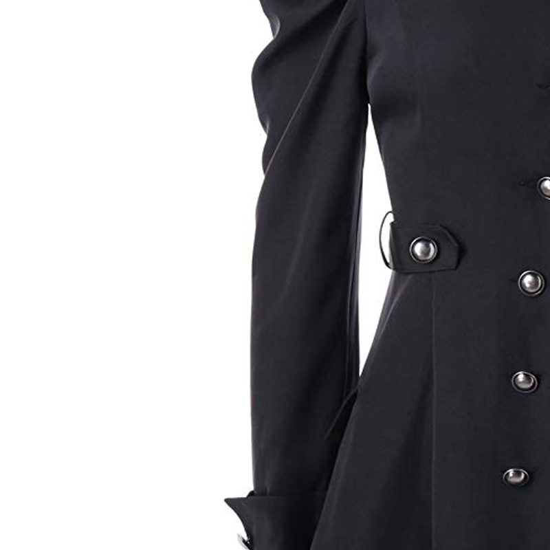 Victorian Women Steampunk Swallow Tail Goth Long Waterfall Trench Coat Jacket XX 